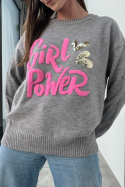 Sweter Girl Power | szary