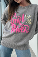 Sweter Girl Power | szary