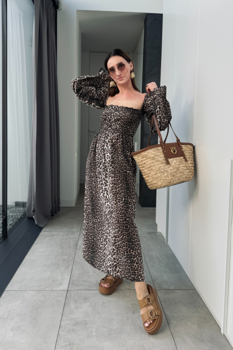 Bawełniana sukienka Amelia | leopard Bawełniana sukienka Amelia | leopard