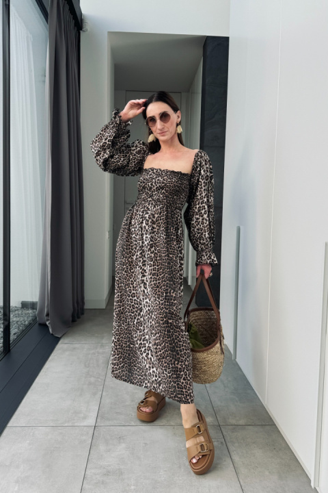 Bawełniana sukienka Amelia | leopard Bawełniana sukienka Amelia | leopard