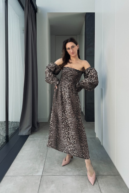 Bawełniana sukienka Amelia | leopard