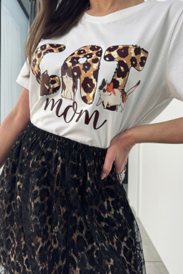 Bawełniany t-shirt Cat Mom