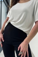 Klasyczny t-shirt z wiskozy | biały Klasyczny t-shirt z wiskozy | biały