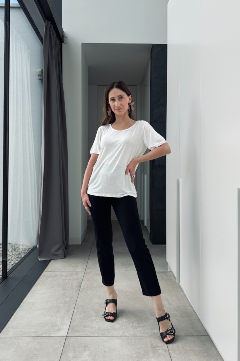 Klasyczny t-shirt z wiskozy | biały Klasyczny t-shirt z wiskozy | biały