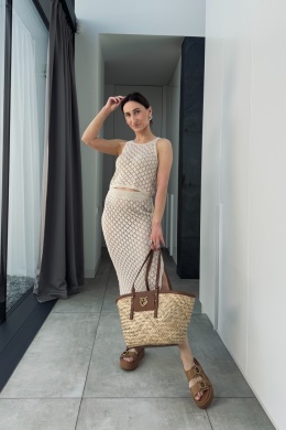 Koronkowa spódnica midi z topem LY88256