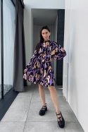 Sukienka animal print 31612, fioletowa