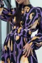 Sukienka animal print 31612, fioletowa