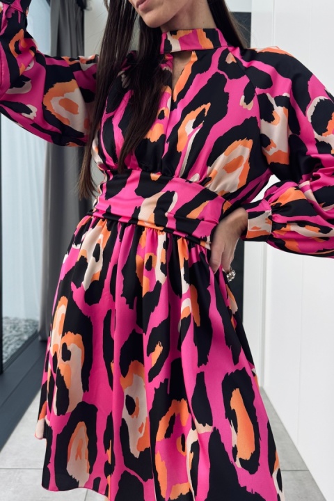 Sukienka animal print 31612, różowa Sukienka animal print 31612, różowa
