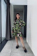 Sukienka animal print 31612, zielona