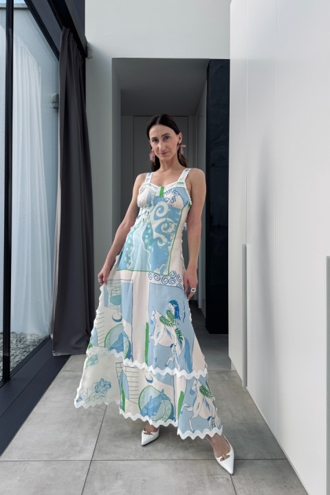 Sukienka maxi Mykonos | bawełna i len Sukienka maxi Mykonos | bawełna i len