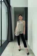 Zwiewny, asymetryczny top z jedwabiem | fango Zwiewny, asymetryczny top z jedwabiem | fango