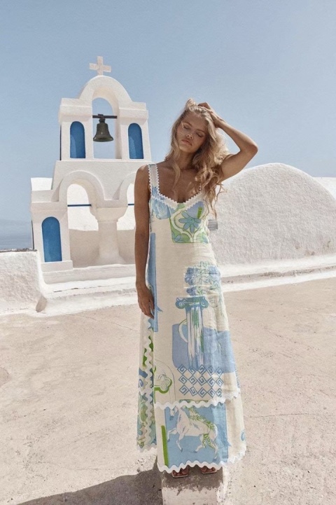 Sukienka maxi Mykonos | bawełna i len Sukienka maxi Mykonos | bawełna i len