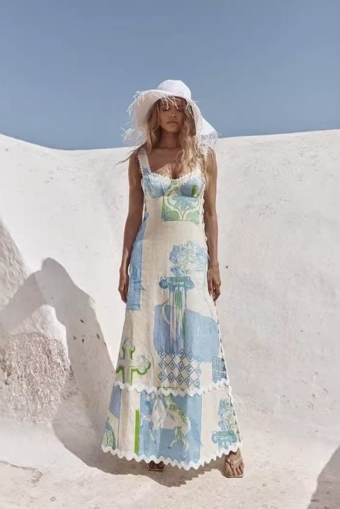 Sukienka maxi Mykonos | bawełna i len Sukienka maxi Mykonos | bawełna i len