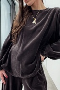 Welurowy dres Comfy Milano w kolorze czekoladowym Welurowy dres Comfy Milano w kolorze czekoladowym