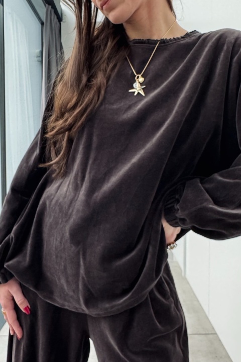 Welurowy dres Comfy Milano w kolorze czekoladowym Welurowy dres Comfy Milano w kolorze czekoladowym