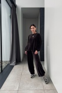 Welurowy dres Comfy Milano w kolorze czekoladowym Welurowy dres Comfy Milano w kolorze czekoladowym