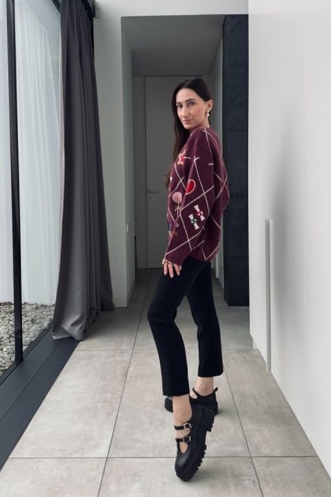 Kardigan świąteczny Candy | bordowy