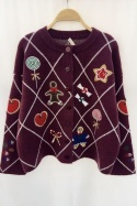 Kardigan świąteczny Candy | bordowy