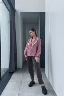 Bluzka z kołnierzykiem Elza | czerwona