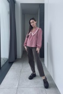 Bluzka z kołnierzykiem Elza | czerwona
