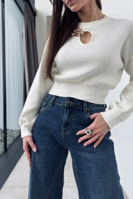 Dzianinowy sweter z łańcuchem ZM1171