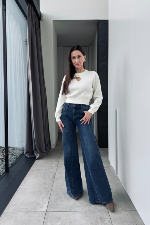 Dzianinowy sweter z łańcuchem ZM1171