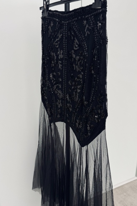 Elegancka spódnica maxi Bella z cekinami i tiulem