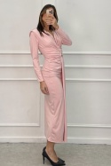 Elegancka sukienka Lara | różowa