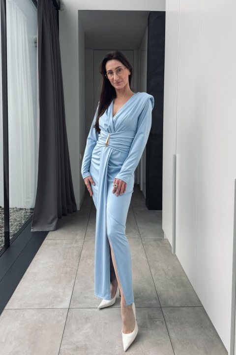 Elegancka sukienka Lara | błękitna