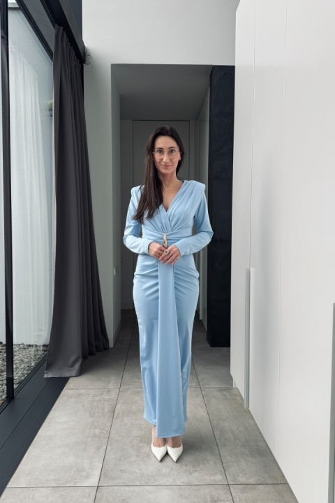 Elegancka sukienka Lara | błękitna