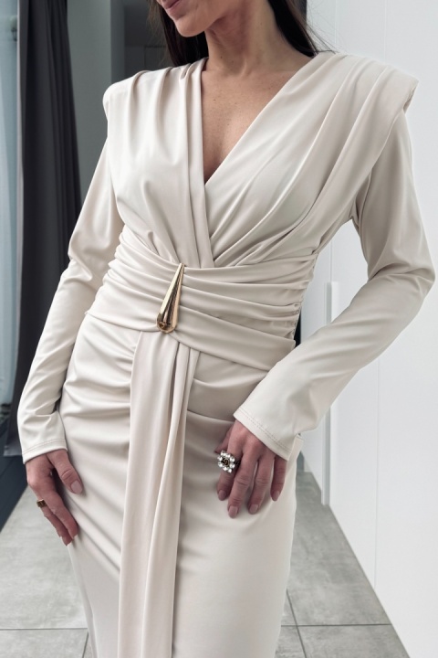 Elegancka sukienka Lara | beżowa