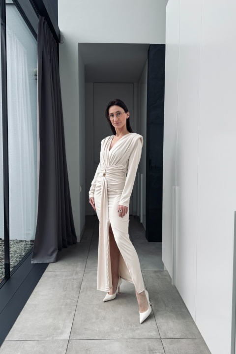 Elegancka sukienka Lara | beżowa