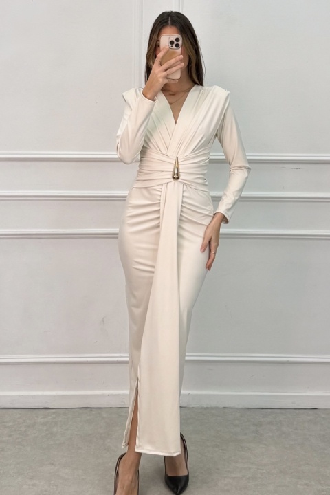 Elegancka sukienka Lara | beżowa