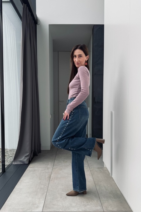 Jeansy barrel Urban Ease z ćwiekami Jeansy barrel Urban Ease z ćwiekami