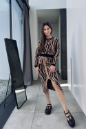 Komplet animal print ZM1638 camel/czarny