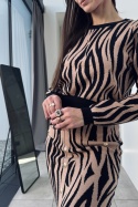 Komplet animal print ZM1638 camel/czarny
