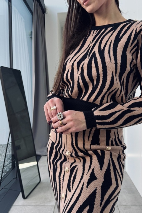 Komplet animal print ZM1638 camel/czarny Komplet animal print ZM1638 camel/czarny