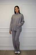 Komplet z kaszmirem | wiskoza, kaszmir | szary