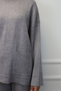 Komplet z kaszmirem | wiskoza, kaszmir | szary