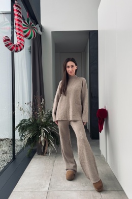 Komplet z kaszmirem | wiskoza, kaszmir | camel