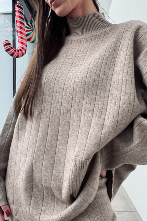 Komplet z kaszmirem | wiskoza, kaszmir | camel