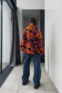 Kurtka polar w kolorowe kwiaty Cozy Flower Fall | czekolada Kurtka polar w kolorowe kwiaty Cozy Flower Fall | czekolada
