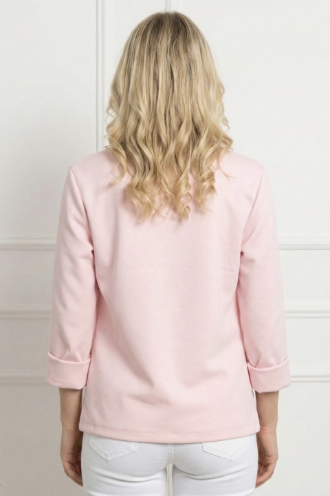 Marynarka z odpinanym kwiatem z wiskozą | różowa