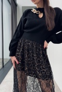Spódnica maxi Leo z koronką | czarna Spódnica maxi Leo z koronką | czarna