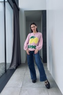 Sweterek Lemon z dodatkiem wełny i moheru | różowy