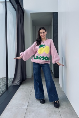 Sweterek Lemon z dodatkiem wełny i moheru | różowy