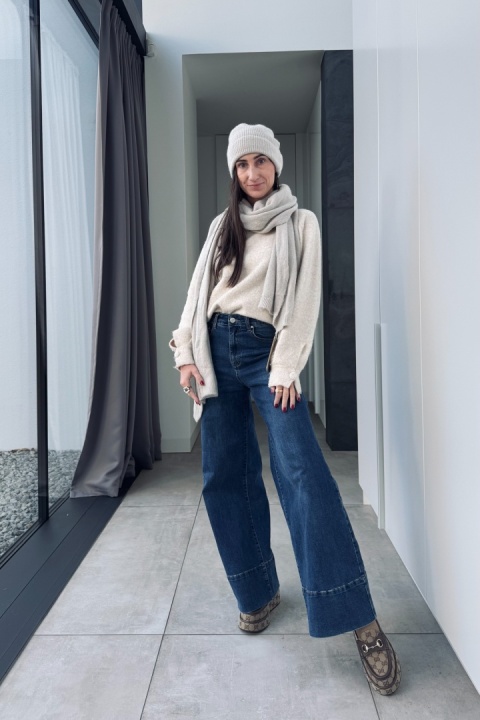 Szalik Alpina z dodatkiem włókien alpaki | beżowy