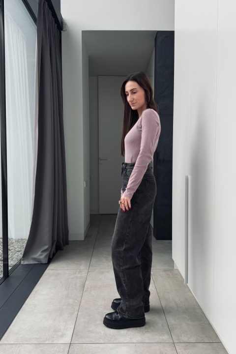 Szare, elastyczne jeansy barrel Urban Grey Szare, elastyczne jeansy barrel Urban Grey