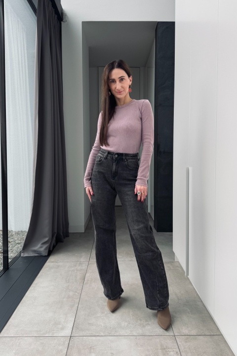 Szare, elastyczne jeansy barrel Urban Grey Szare, elastyczne jeansy barrel Urban Grey