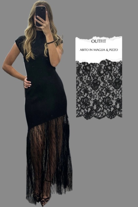 Wiskozowa sukienka Mila z koronką